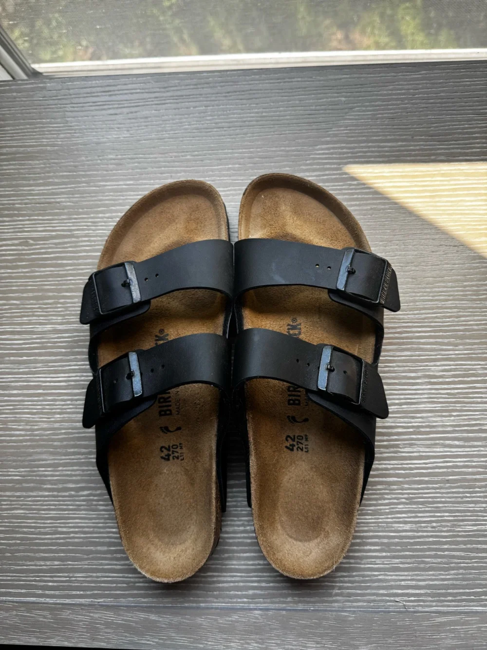 Birkenstock Black Two-Strap Arizona Sandals